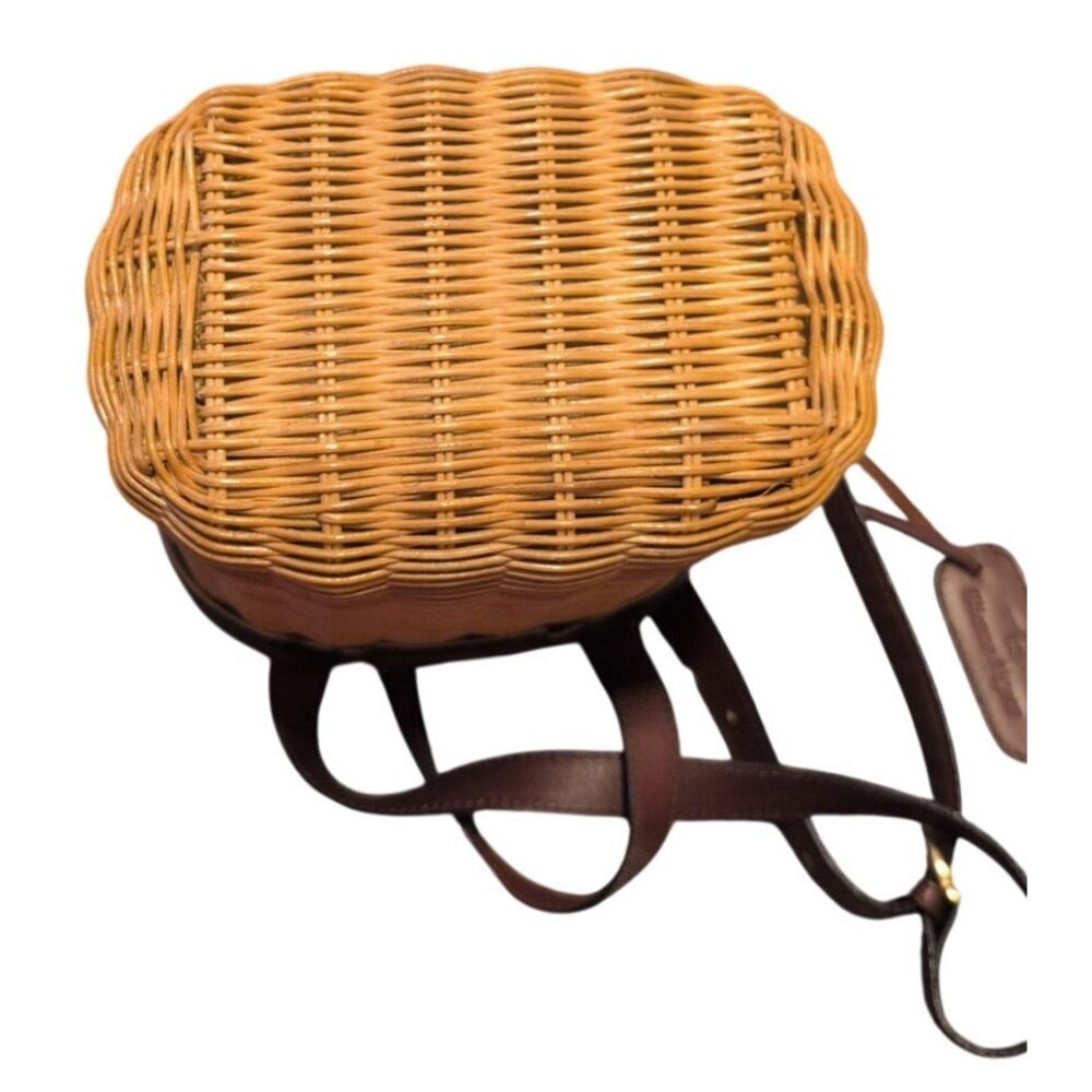 Vintage Etienne Aigner Wicker Basket Purse Leather Top Excellent - Picture 6 of 6